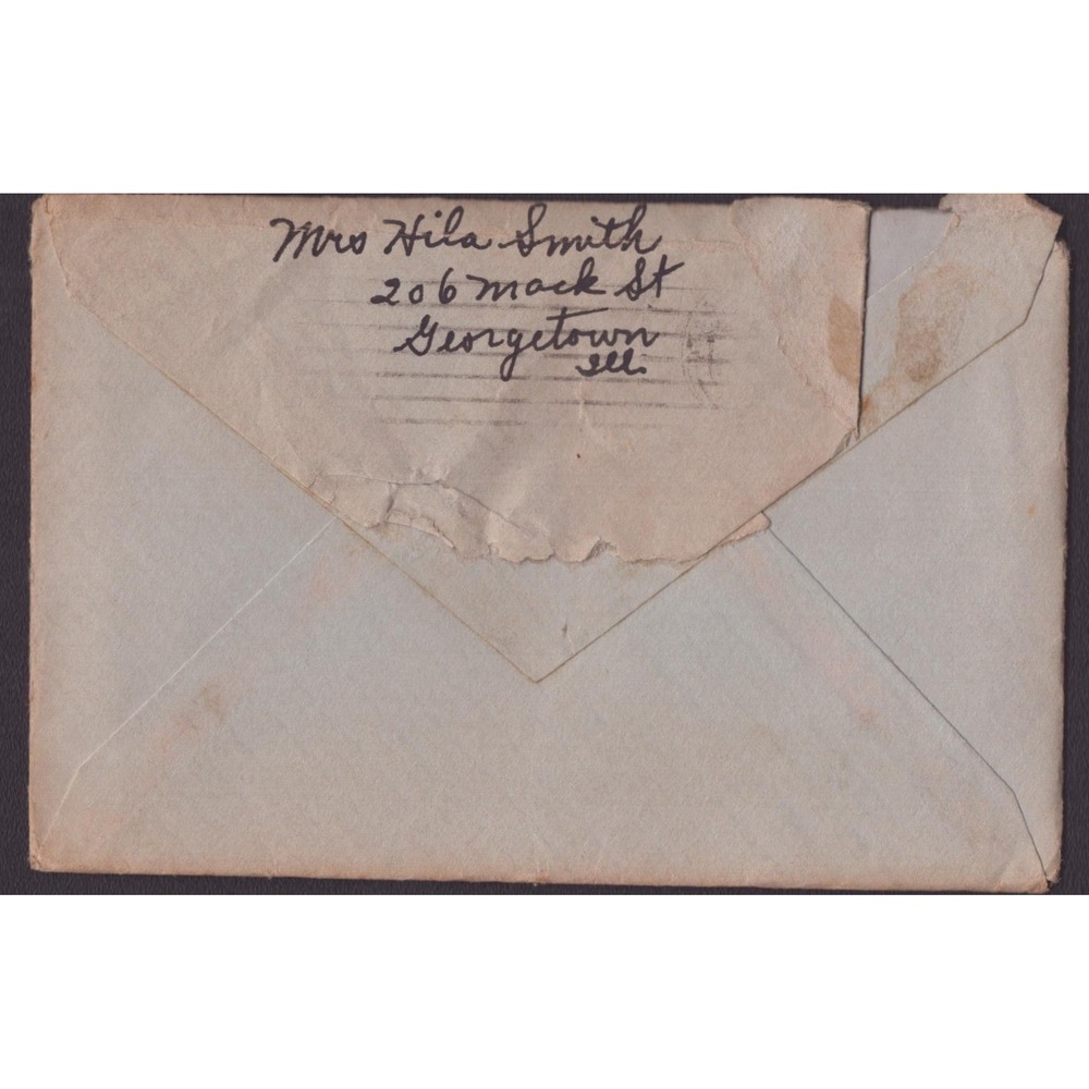 1950 Cover Georgetown Ill to Taunton Mass 3c Thomas Jefferson Stamp - Picture 2 of 2